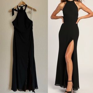 Captured Your Heart Black Halter Maxi Dress NWOT Medium